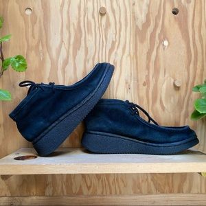 Soda Platform Moccasins in Black Suede size 10